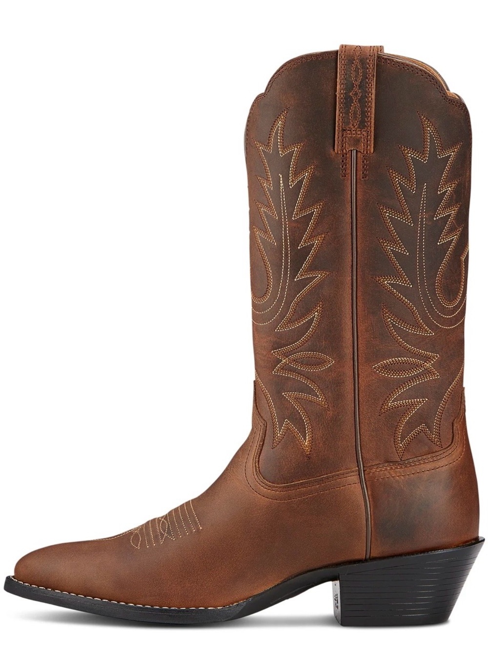Ariat Women's Brown Heritage Western Round Toe Leather Heeled  Distressed Boots - Picture 5 of 15
